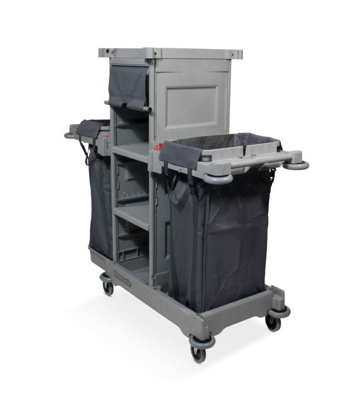 NKS 2 Kompaktowy wózek hotelowy z roletą oraz czterema dużymi półkami NUMATIC - tara wersja kolorystyczna