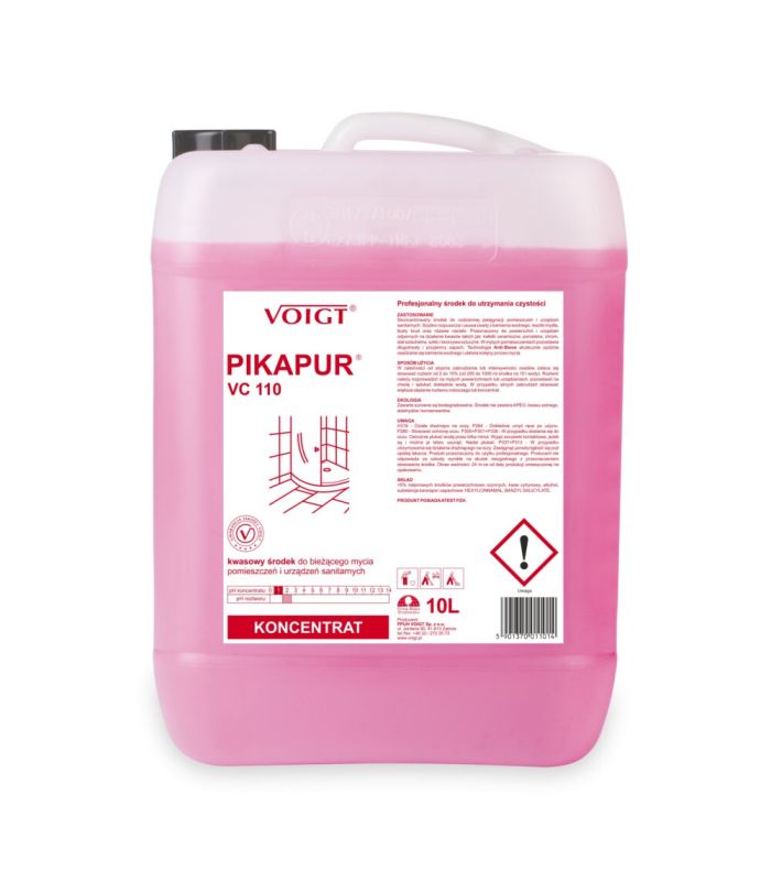 VC110 PIKAPUR kanister 10 l Delikatny kwasowy środek do bieżącego mycia całych łazienek VOIGT