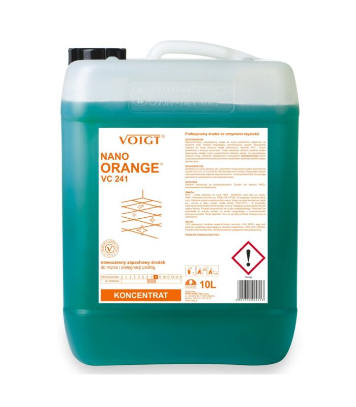 VC 241 NANO ORANGE kanister 10 litrów Nowoczesny i zapachowy płyn do bieżącego mycia podłóg i płytek VOIGT