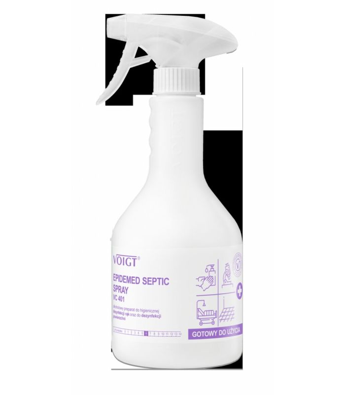 VC 401 EPIDEMED SEPTIC butelka z rozpylaczem 0.6L Alkoholowa dezynfekcja dłoni oraz powierzchni