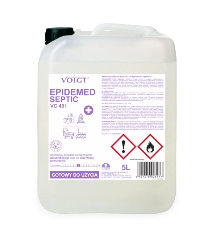 VC 401 EPIDEMED SEPTIC kanister 5 litrów Alkoholowa dezynfekcja dłoni oraz powierzchni