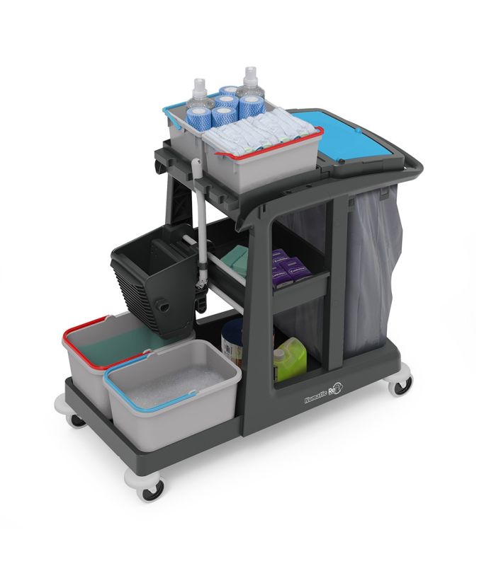 ECO-Matic EM3 Profesjonalny wózek serwisowy z kuwetą wiadrami i koszem NUMATIC EM3 SRK16 SRK21