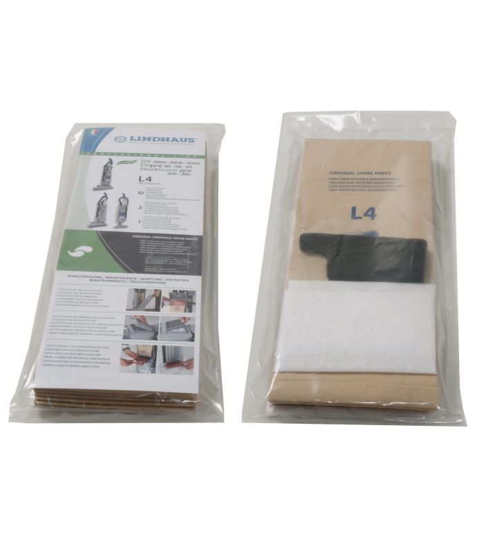 RX L4 bags Worki filtry do odkurzacza kolumnowego Lindhaus RX380E 450E 500E zestaw 10 sztuk