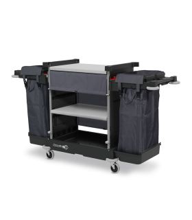 NKT 2 LLR 2x 100L wielofunkcyjny wózek hotelowy z dwiema szerokimi półkami roletą Numatic